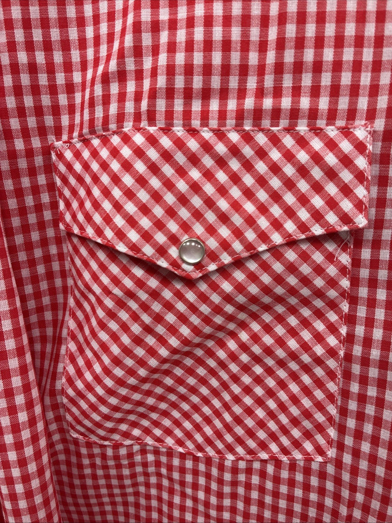 New Men’s H Bar C Red Checkered Long Sleeve Pearl Snap 2XL H-43