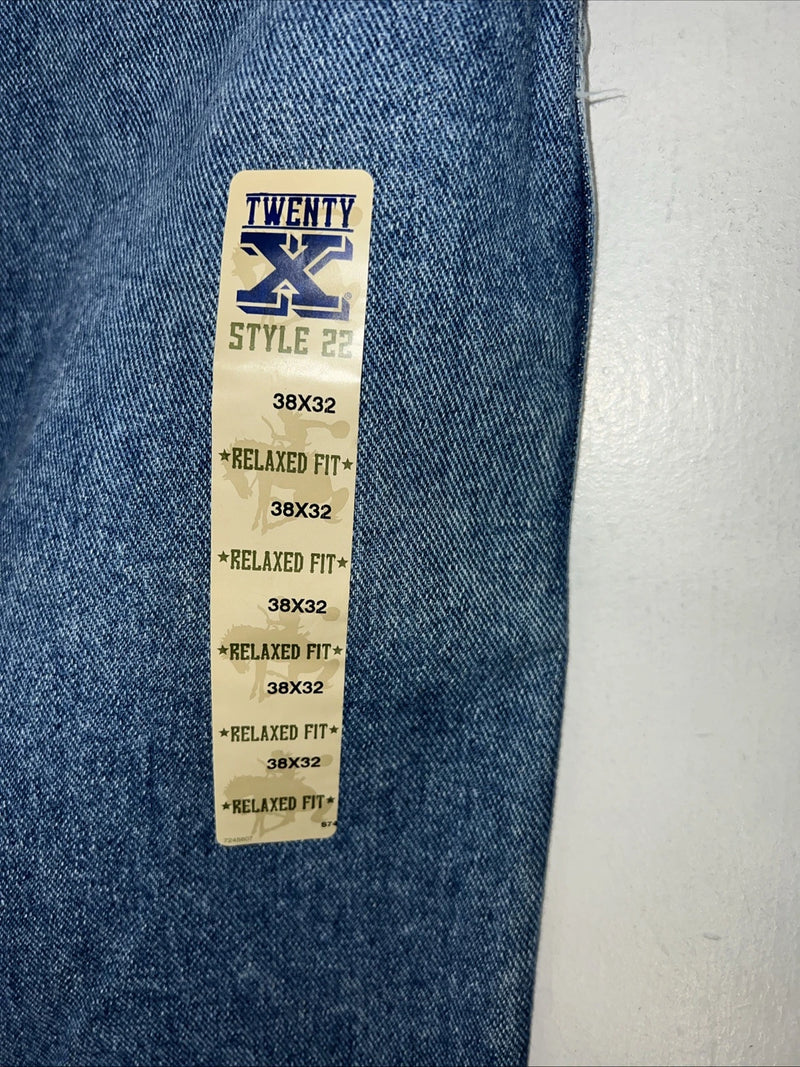 New Men’s Twenty X  Medium Wash Relaxed Fit Denim Jeans. 38x32 Q-13