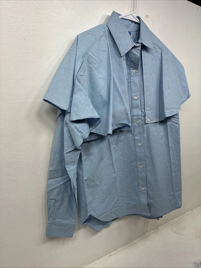 New Women’s Cricket Creek Blue Long Sleeve Button Up Medium MM-78