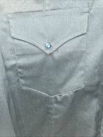New Men’s Western Express Blue Green Long Sleeve Pearl Snap Medium B-104