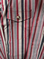 New Kids ELY Classic Red Stripe Long Sleeve Pearl Snap Small DD-19