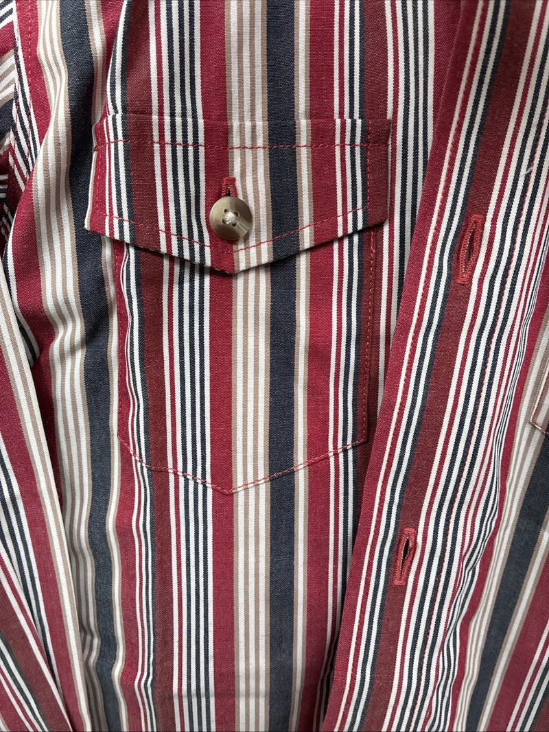 New Kids ELY Classic Red Stripe Long Sleeve Pearl Snap Small DD-19