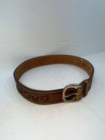New Brown Genuine Leather Tex Tan Tooled 30” Belt #1638B JJ-160