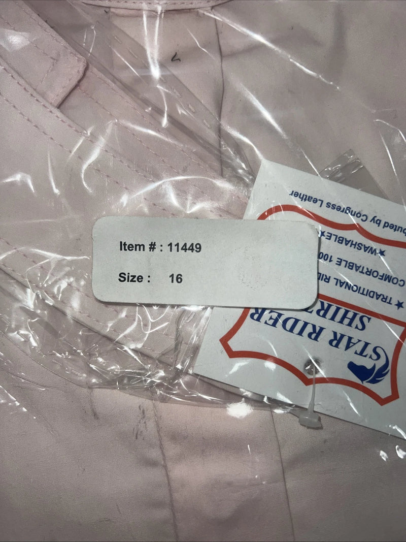 New Women’s Pink Star Rider English Traditional Riding Shirt. 16 #11449 A-138