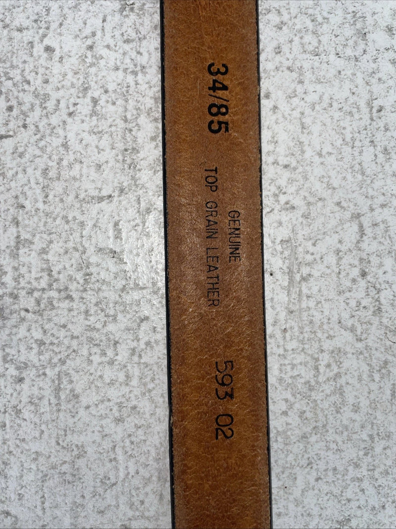 New Brown Genuine Leather Wrangler Tooled 34” Belt #593-02 Z-9