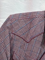 New Men’s Champion Western Red Plaid Long Sleeve Pearl Snap 15 Medium AA-64