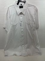 New Men’s White Horse White Shirt Sleeve Pearl Snap 4XL E-96