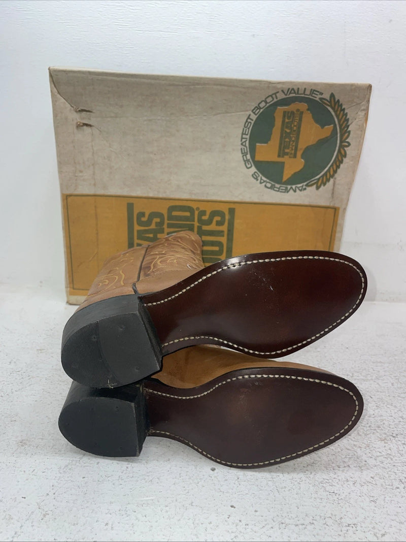 New Womens Brown Texas Brand Cowboy Boots. L 195 5 M. 2-80