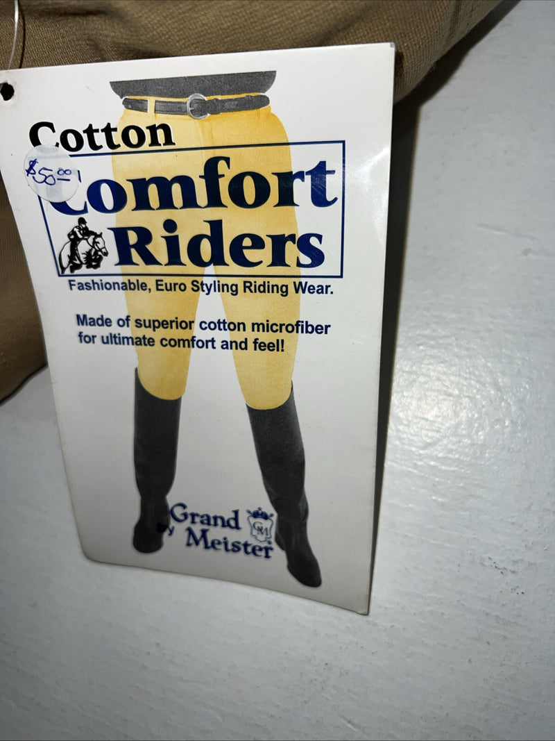 New Women’s Tan Comfort Riders Hunt Meister English Breeches. 36 L D-58