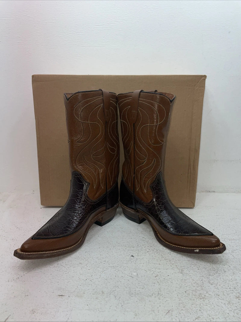 New Men’s Brown Rodeo Cowboy Boots. 7044 7 D. 1-42