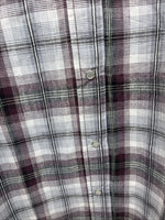 New Women’s Cumberland Purple Plaid Long Sleeve Pearl Snap 2XL GG-32