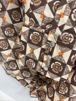 New Men’s Denver Brown Designed Long Sleeve Pearl Snap 15.5 Medium CC-53