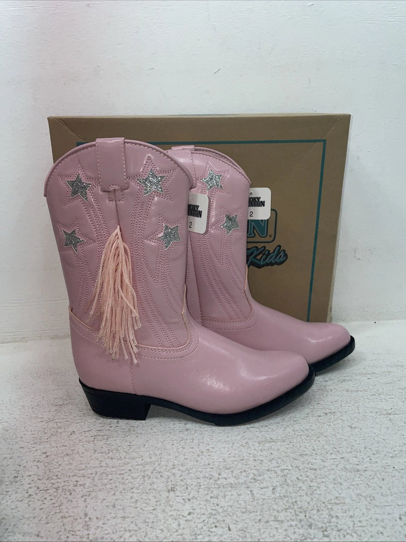 New Kids Pink With Fringe Smoky Mountain Cowboy Boots. 1058 J C 2. 23-151