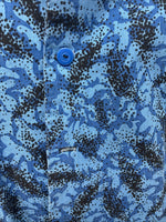 New Kids Blue Designed Long Sleeve Button Up Medium TT-45
