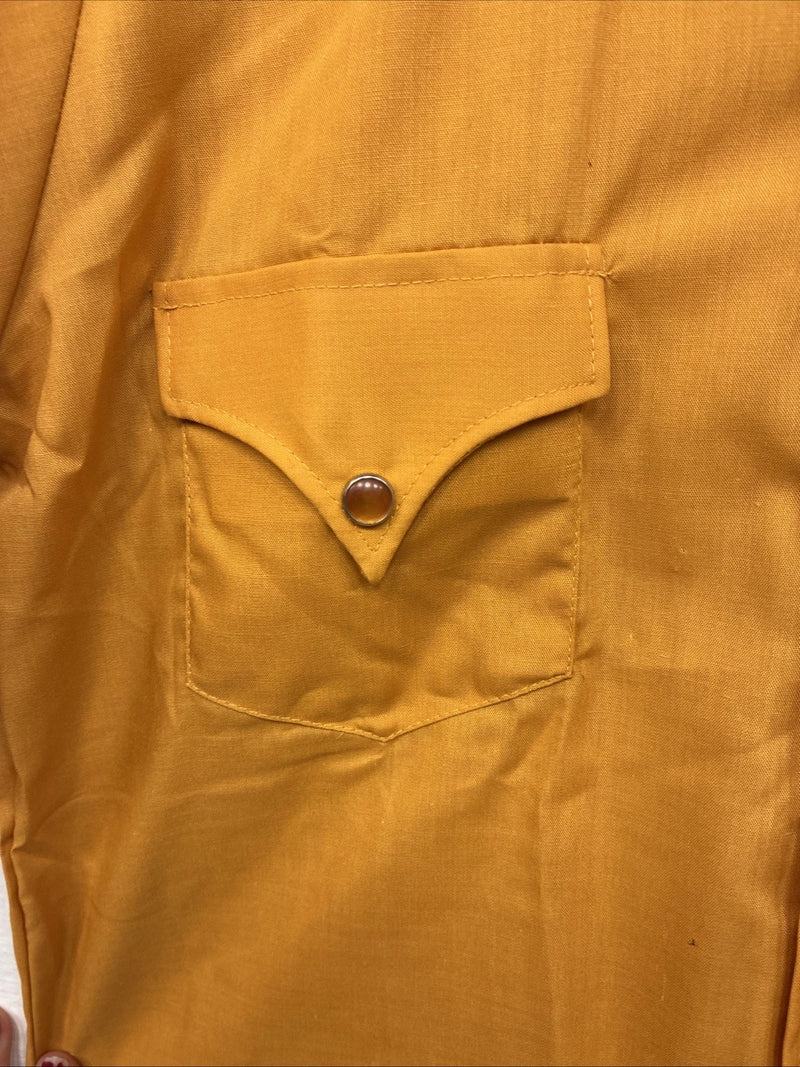 New Women’s Tem Tex Orange Long Sleeve Pearl Snap Size 10 MM-16