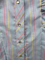 New Kids Kid Kountry Purple Stripe Long Sleeve Pearl Snap Size 10 TT-86