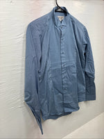 New Wayne Scott Blue Long Sleeve Button Up English Shirt Small AA-83