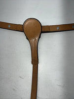New Leather Circle Y Breast Collar With Bronze Metal Plates. #4287,1009 S-42