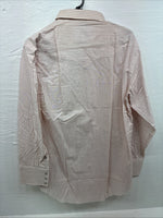 New Men’s Karman White Red Stripe Long Sleeve Pearl Snap 16 Large M-46
