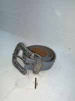 New Blue Genuine Leather 3D Silver Bling 38” Belt #667 JJ-80 