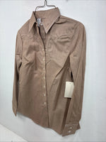 New Women’s Panhandle Slim Brown Long Sleeve Button Up Size 30 KK-68