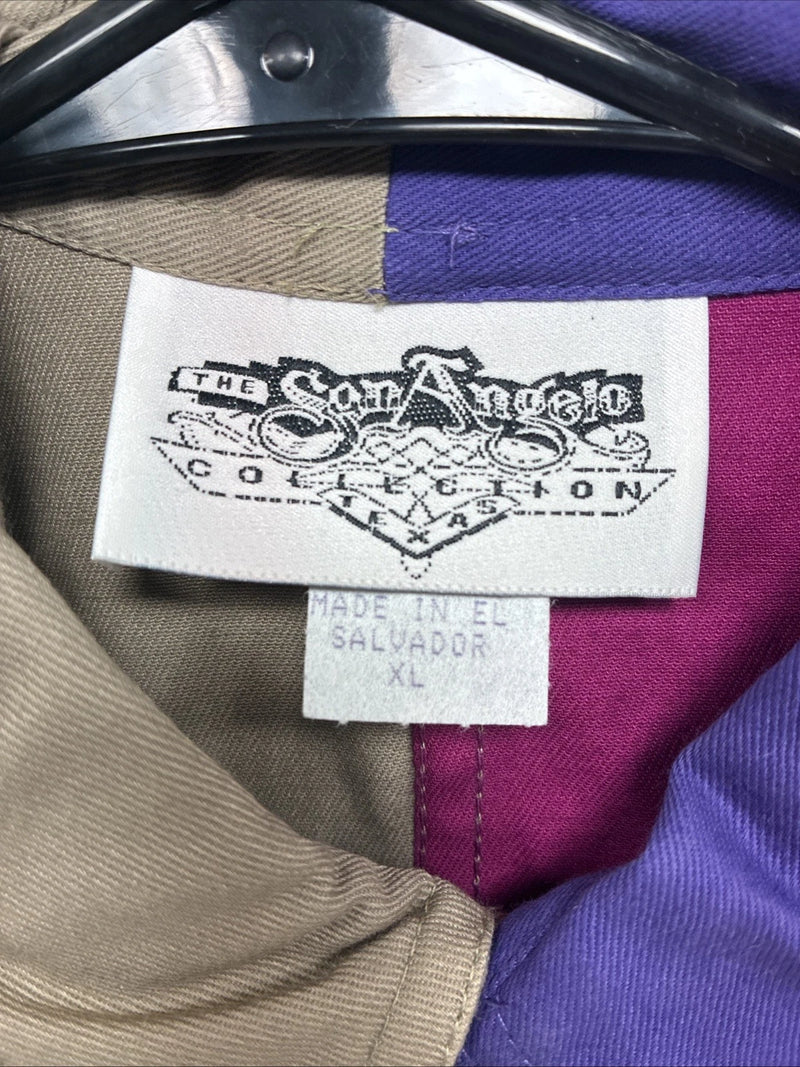 New Men’s San Angelo Multicolor Long Sleeve Button Up Short XL T-39