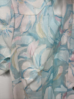 New Women’s H Bar C Blue Floral Short Sleeve Pearl Snap Size 30 DD-155