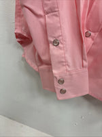 New Women’s White Horse Pink Long Sleeve Pearl Snap Small DD-99