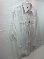 New Men’s ELY Cattleman White Designed Long Sleeve Pearl Snap 17 X. 35 XL R-34