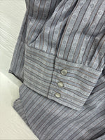 New Men’s ELY Cattleman Gray deigned Long Sleeve Pearl Snap 18 X 36 2XL F-74