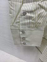 New Men’s Miller Green Stripe Long Sleeve Pearl Snap 16 X 35 Large CC-60
