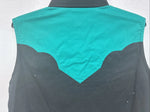 New Women’s Cumberland Black Blue Sleeveless Pearl Snap Small TT-138