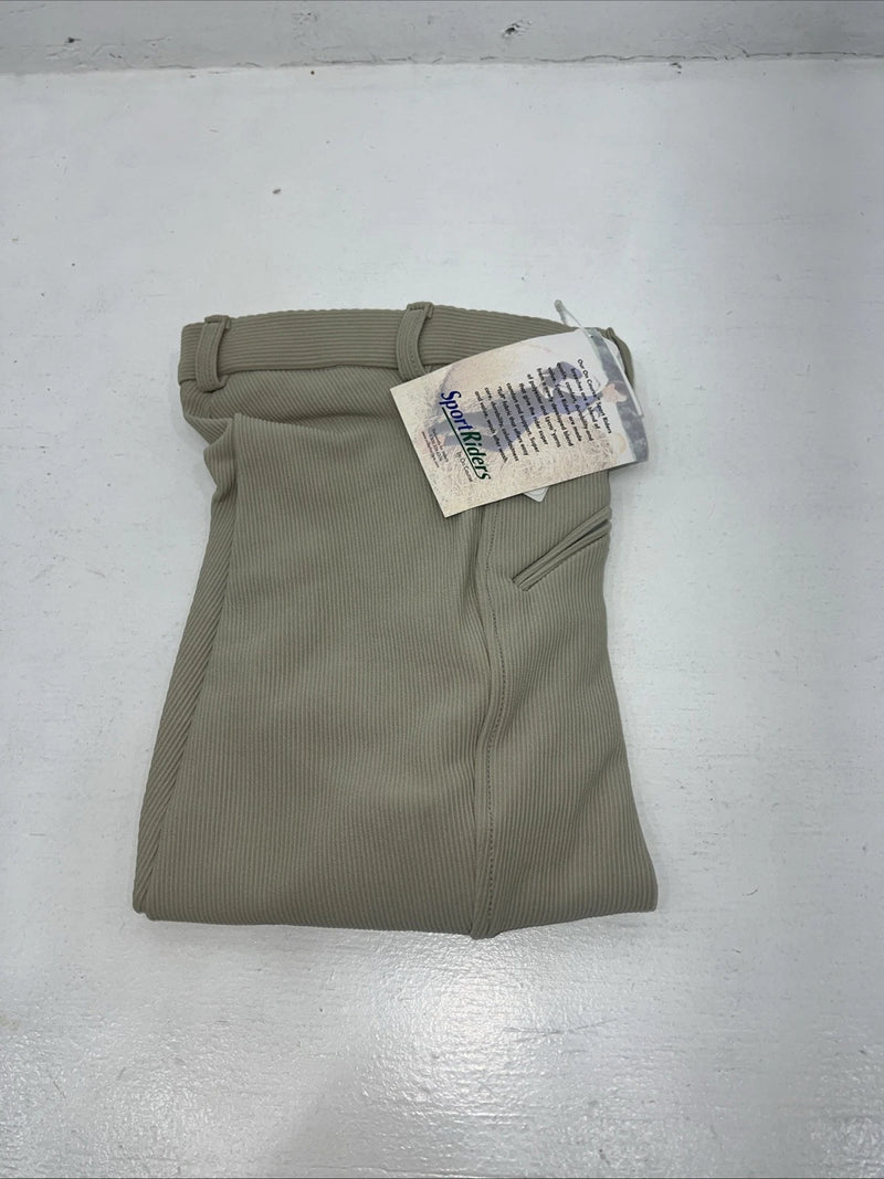 New Women’s Tan Sport Riders Classic Knee Patch Breeches. 24 R 041565 C-33