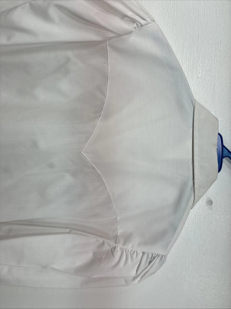 New Women’s H Bar C White Design Long Sleeve Pearl Snap Size 28 KK-49