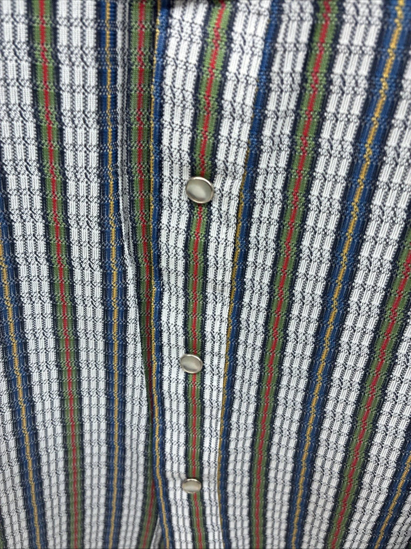 New Men’s RocketMount multicolor Stripe Long Sleeve Pearl Snap XL M-61