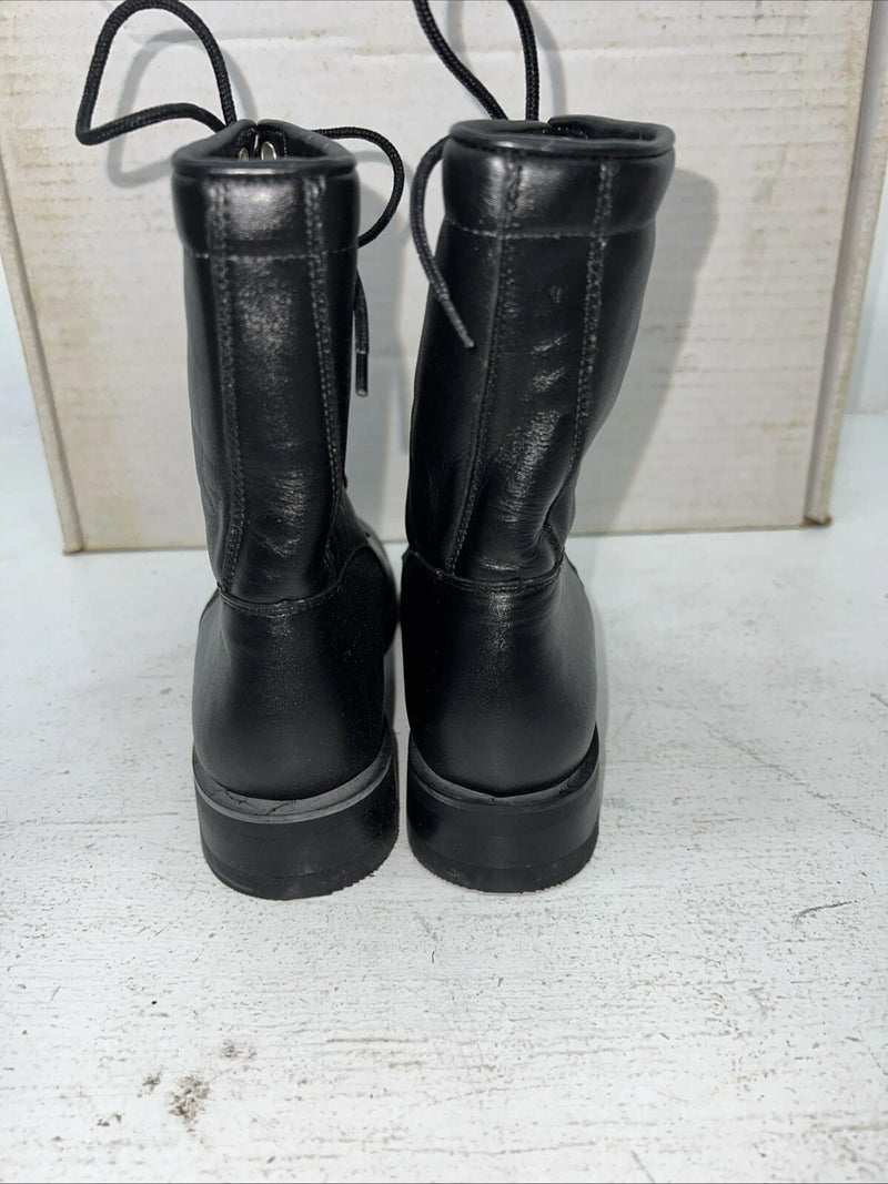 New Women’s Black Lace Up Acme Cowboy Boots. 88268 7 M. 17-39