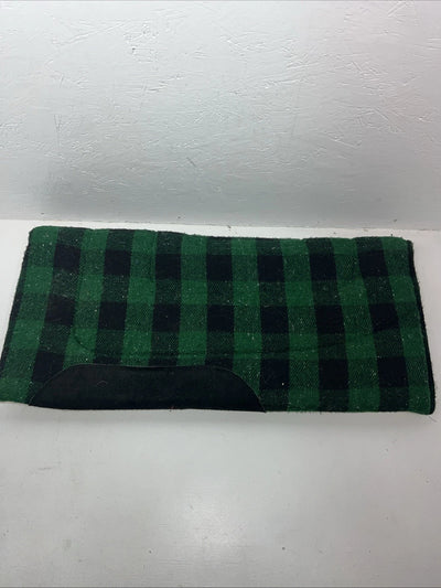 New Green Plaid Wool Saddle Pad 31x31 #9612 Pad-2