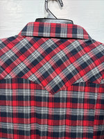 New men’s White Horse Red Flannel Long Sleeve Pearl Snap 3XL E-64