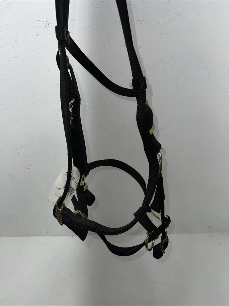 New Fabtron Black Nylon Halter/Bridle Trail Combo With Split Reins #NP54-5 W-43
