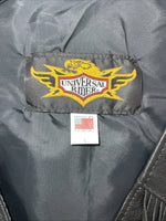 New Women’s Universal Rider Black Leather Fringe Biker Vest Large S-600
