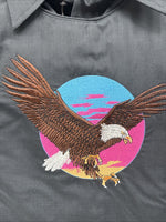 New Men’s ELY diamond Black Eagle Design Long Sleeve Pearl Snap 2XL H-38