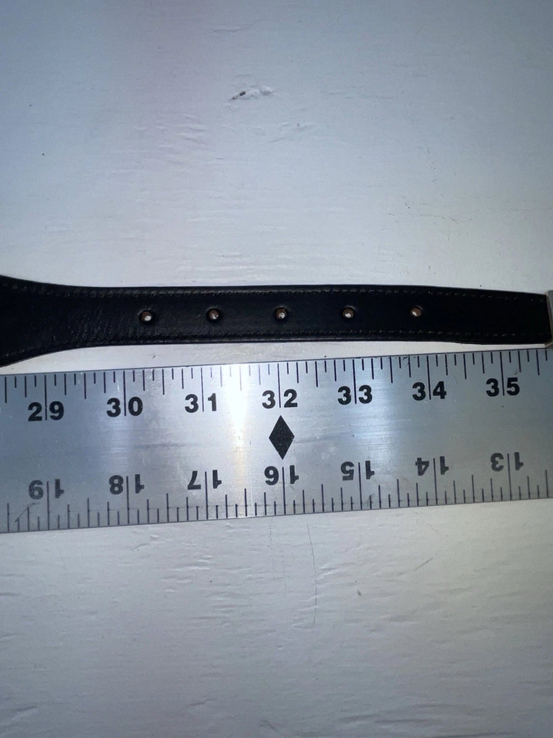 New Black Genuine Leather Nocona Silver Pendent 32” Belt #K411 Z-149