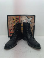 New Men’s Black Lace Up Texas Brand Cowboy Boots. 8850 11 E E. 8-89