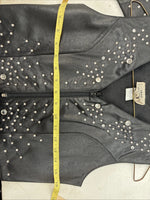 New Women’s 1848 RanchWear Black Rhinestone Sleeveless Vest Zip Up Medium YY-39