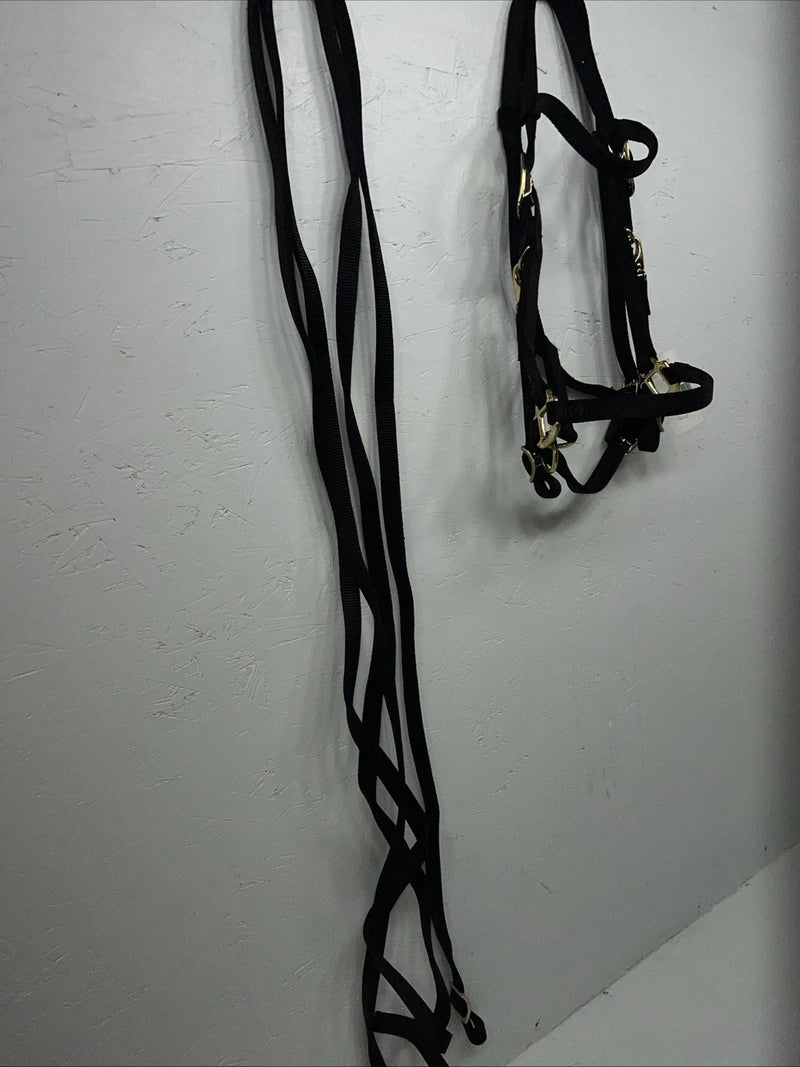 New Fabtron Black Nylon Halter/Bridle Trail Combo With Split Reins #NP54-5 W-43