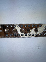 New Cow Print Genuine Leather Blazin Roxx Bling L Belt #N3510602 Z-77