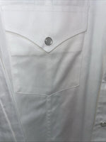 New Men’s Western Express White Long Sleeve Pearl Snap Medium B-88 