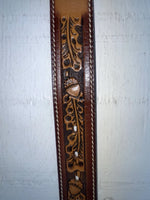 New Brown Genuine Leather Perkies Tooled 20” Belt #601 NN-68