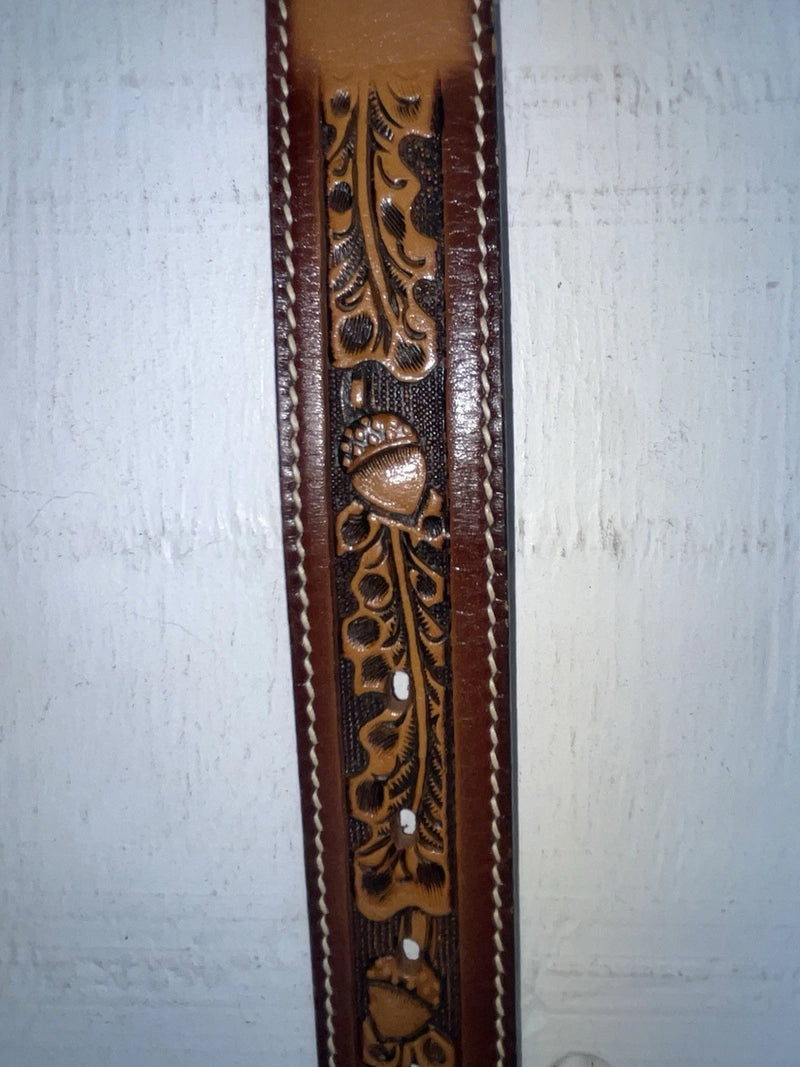 New Brown Genuine Leather Perkies Tooled 20” Belt #601 NN-68