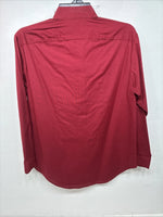 New Western Collection Red Long Sleeve Button Up English Shirt Size 14 LL-95